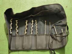 Draper Auger Bit Set + Roll Bag