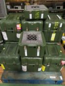 14x Green Plastic Shipping / Storage Cases L33 x W33 x H40cm
