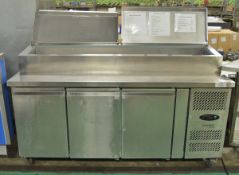 Tefcold SS7300 Refrigerated Mobile Preparation Counter - 240v - L1800 x W700 x H1080mm