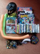 Assorted toys, books, games, DVDs