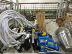 Water hose, potato rumbler doors, mixer bowls, belts, servery lamp shades