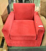Fabric Armchair - red