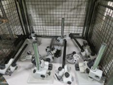 4x Microscopes with eyepieces & stands