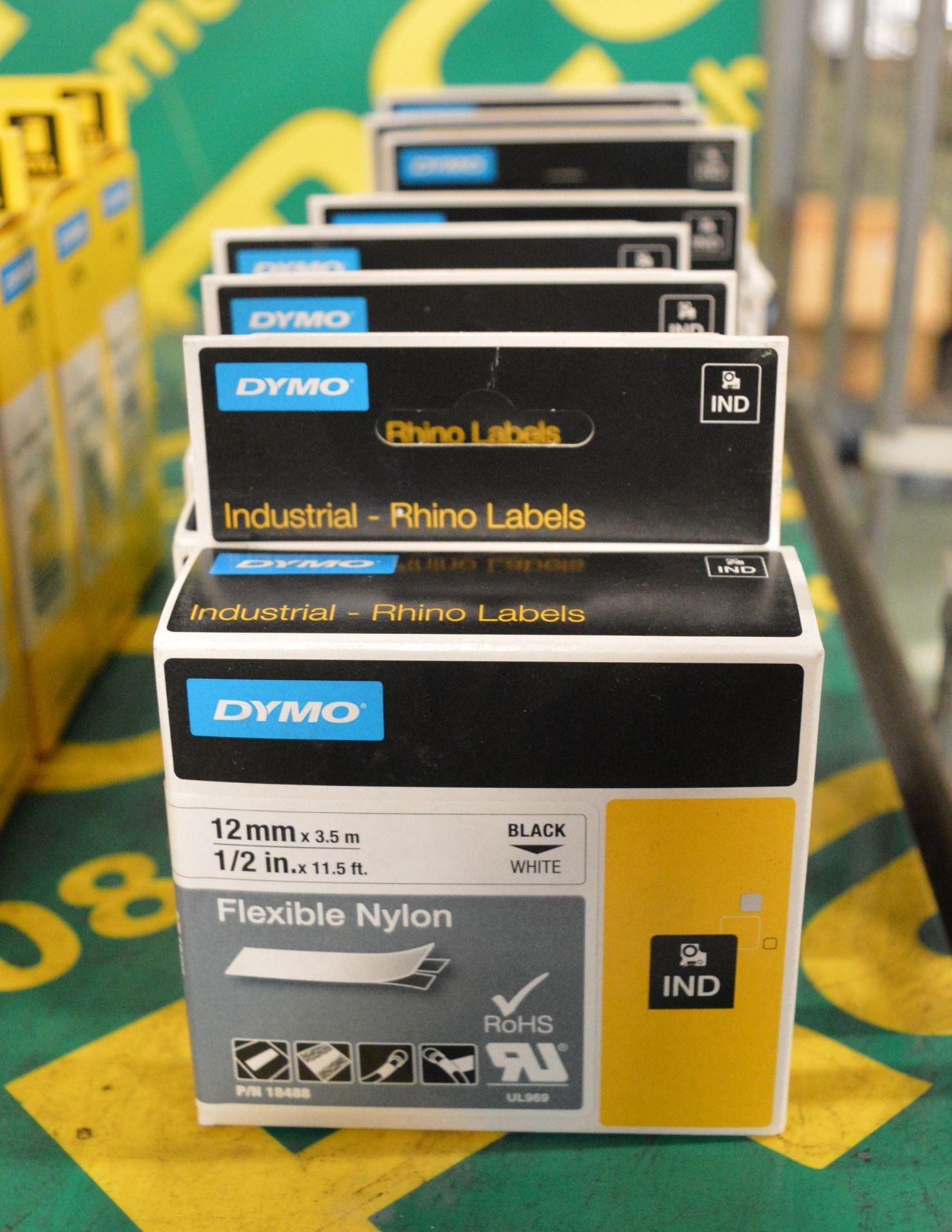 Dymo Flexible Nylon Label Printer Tape - 4x 12mm x 3.5m & 4x 19mm x 3.5mm