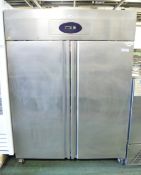 Interievin RK-1420 Stainless Steel Double Refrigerator 240v - L1480 x W830 x H2000mm