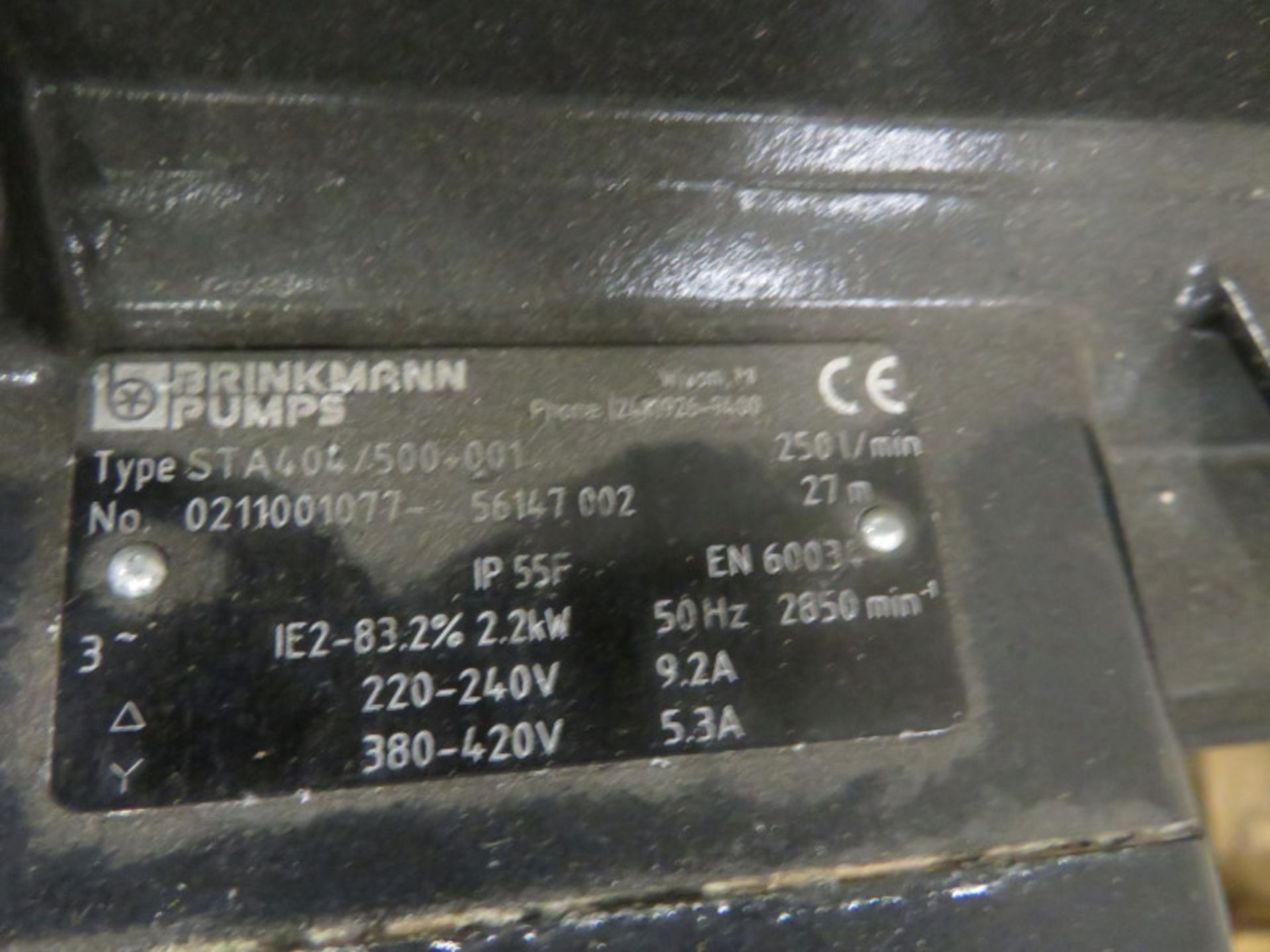 Brinkmann pumps STA404/500-001 - 250l/min - Image 3 of 3