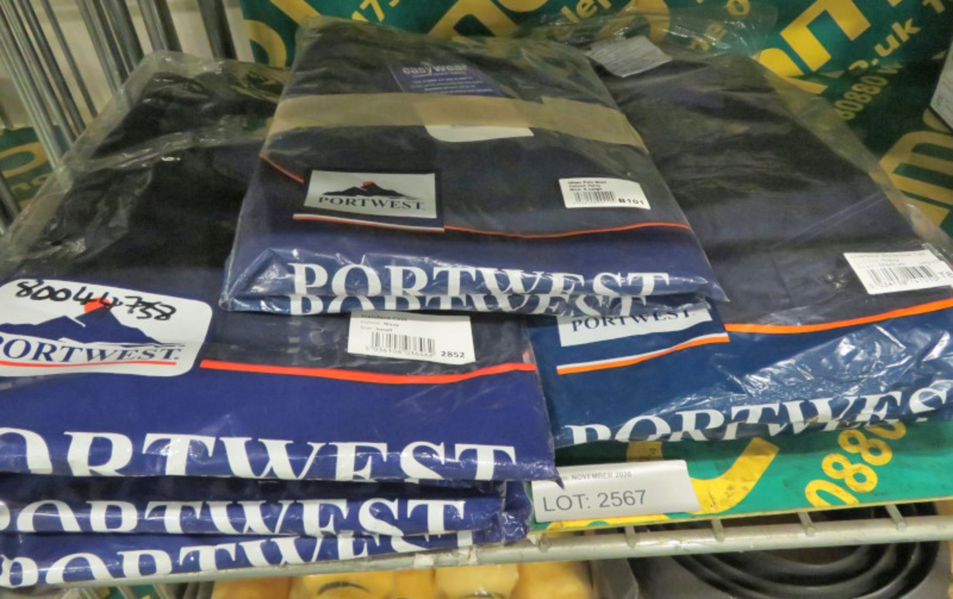 Portwest Liverpool Boiler suits - medium Navy x3, Standard coats Navy small x5, Milan Polo