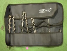 Draper Auger Bit Set + Roll Bag