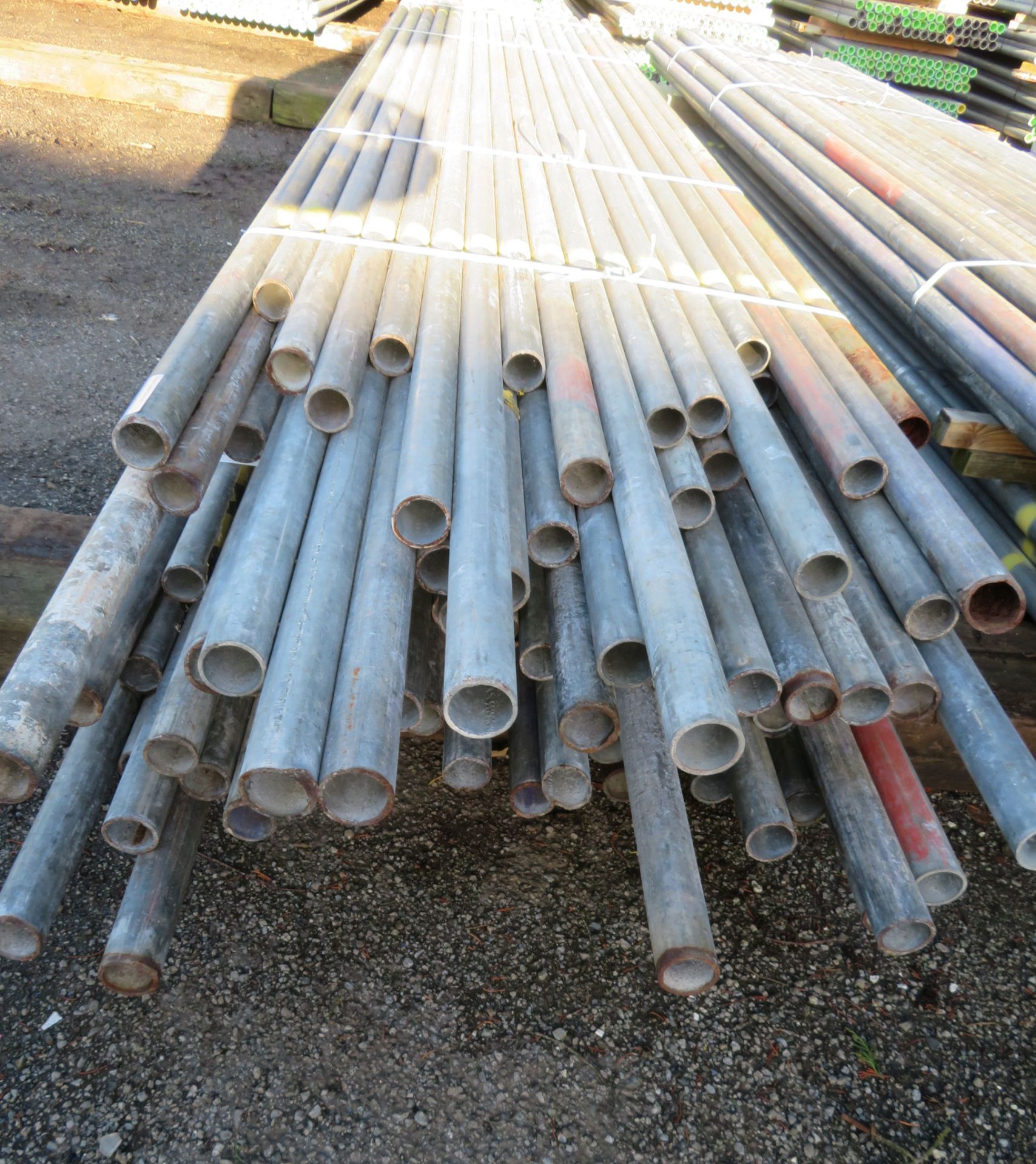 100x Various Length Galvanised Steel Scaffolding Poles. Lengths Range Between 15.5ft - 13ft. - Image 4 of 5