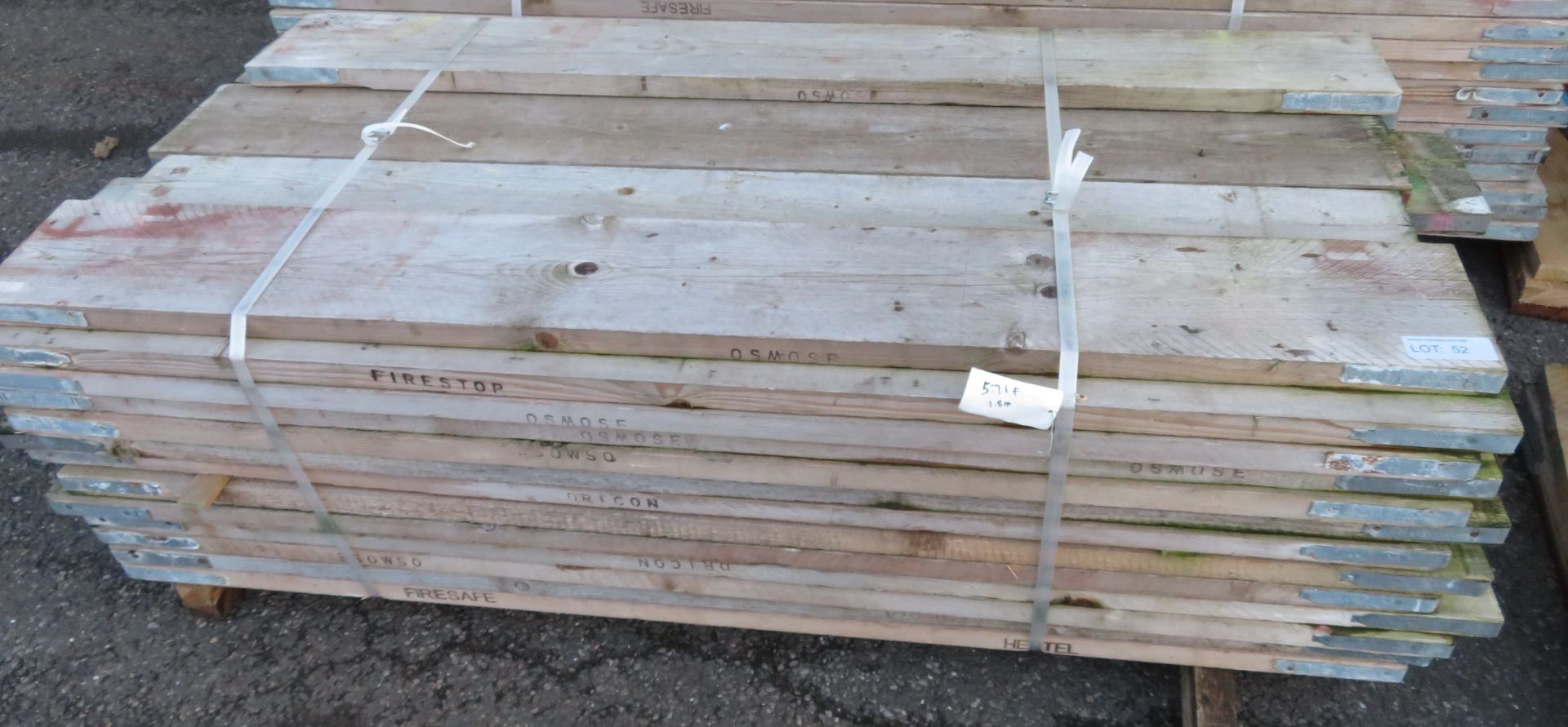 50x 6ft Wooden Scaffolding Board.