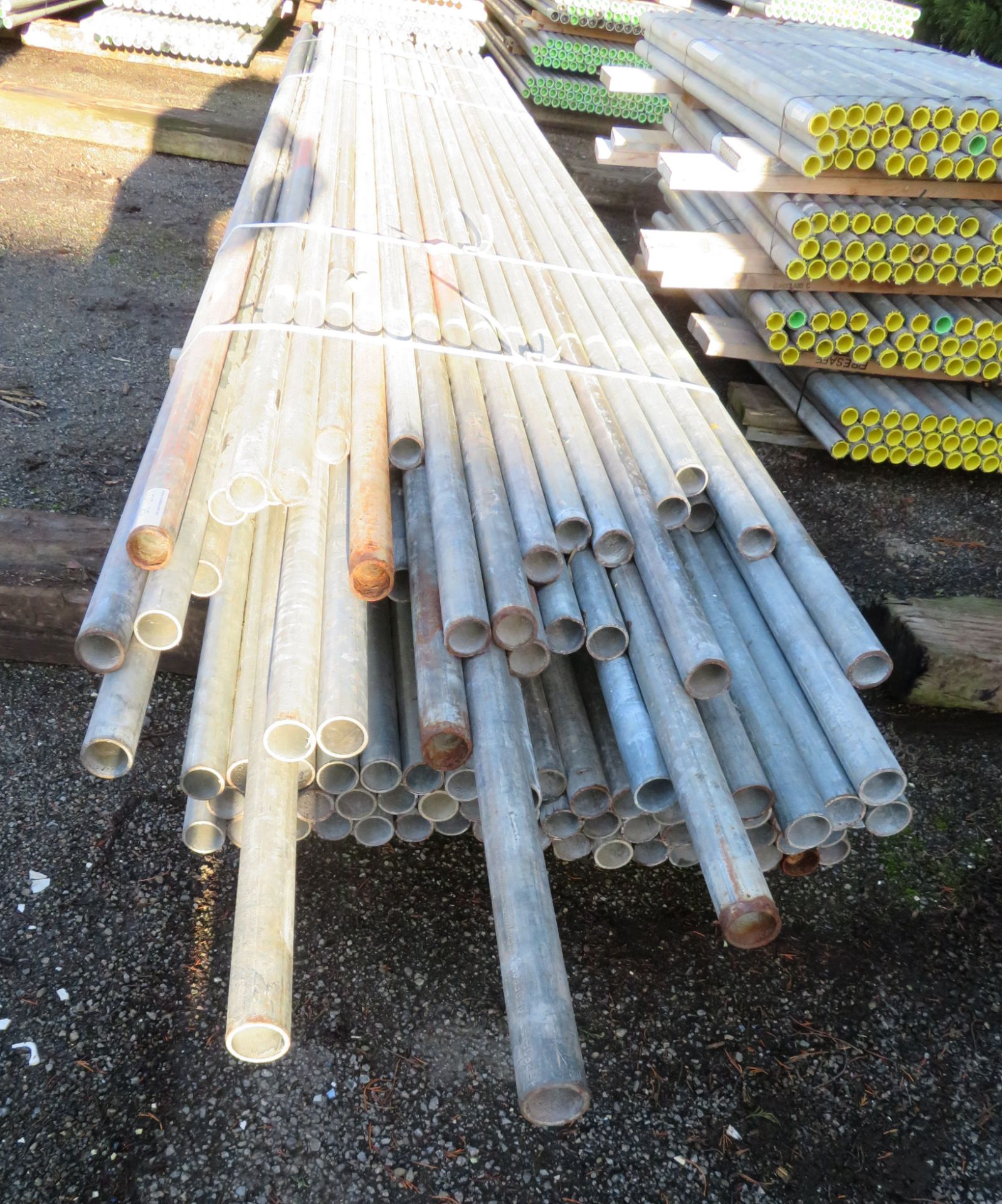 100x Various Length Galvanised Steel Scaffolding Poles. Lengths Range Between 16ft - 14ft. - Image 3 of 5