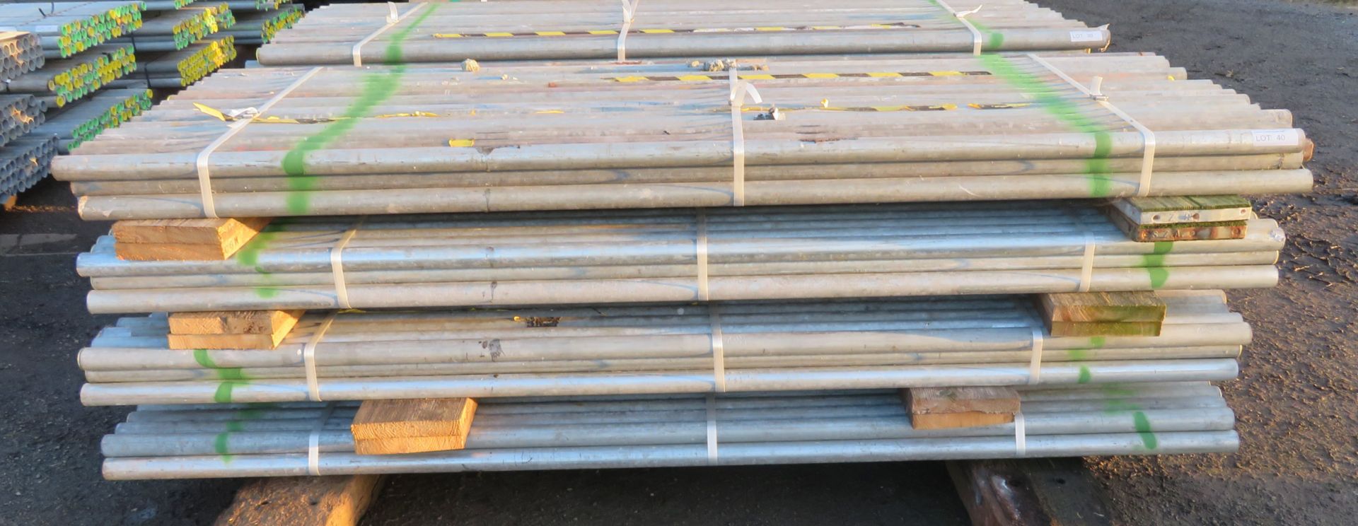 200x Various Length Galvanised Steel Scaffolding Poles. Lengths Range Between 8ft - 8.5ft.