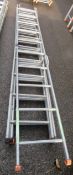 5x Aluminium 3m 10 Rung Scaffolding Ladder.