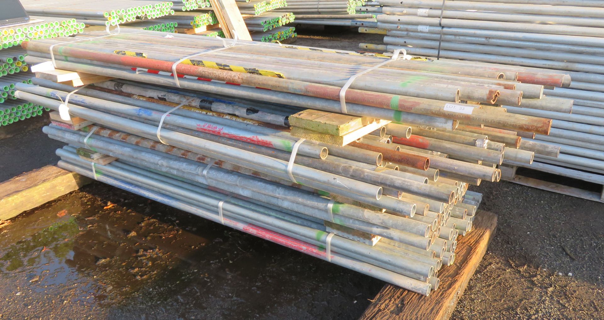 200x Various Length Galvanised Steel Scaffolding Poles. Lengths Range Between 9ft - 8ft. - Image 2 of 5