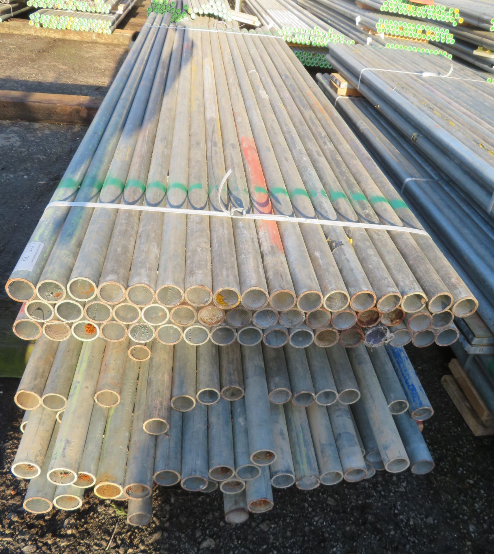 150x Various Length Galvanised Steel Scaffolding Poles. Lengths Range Between 11.5ft - 8.5ft. - Image 4 of 6