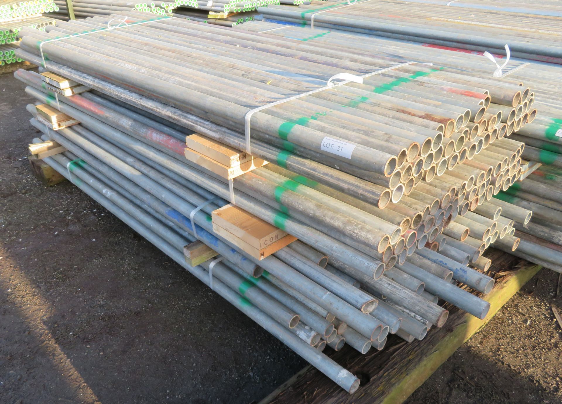 200x Various Length Galvanised Steel Scaffolding Poles. Lengths Range Between 8ft - 7.5ft. - Image 2 of 5