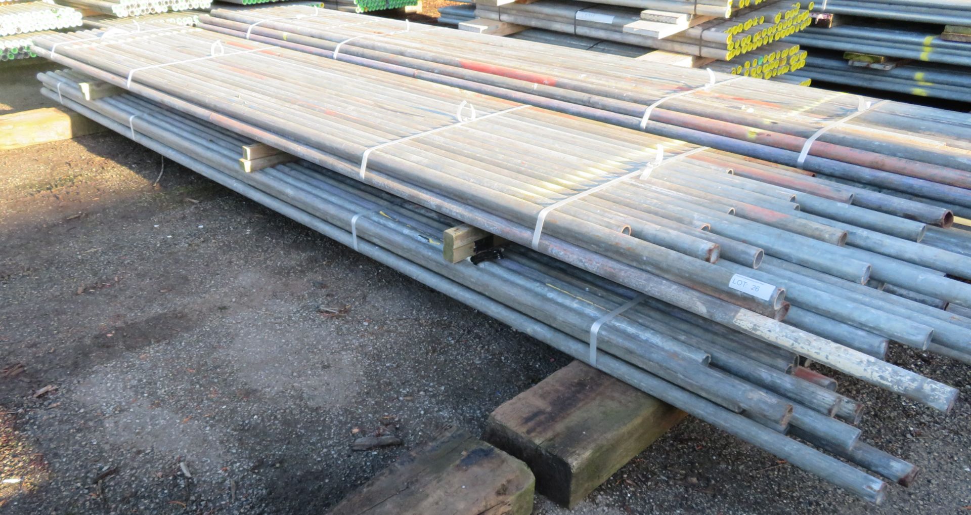 100x Various Length Galvanised Steel Scaffolding Poles. Lengths Range Between 15.5ft - 13ft. - Image 2 of 5