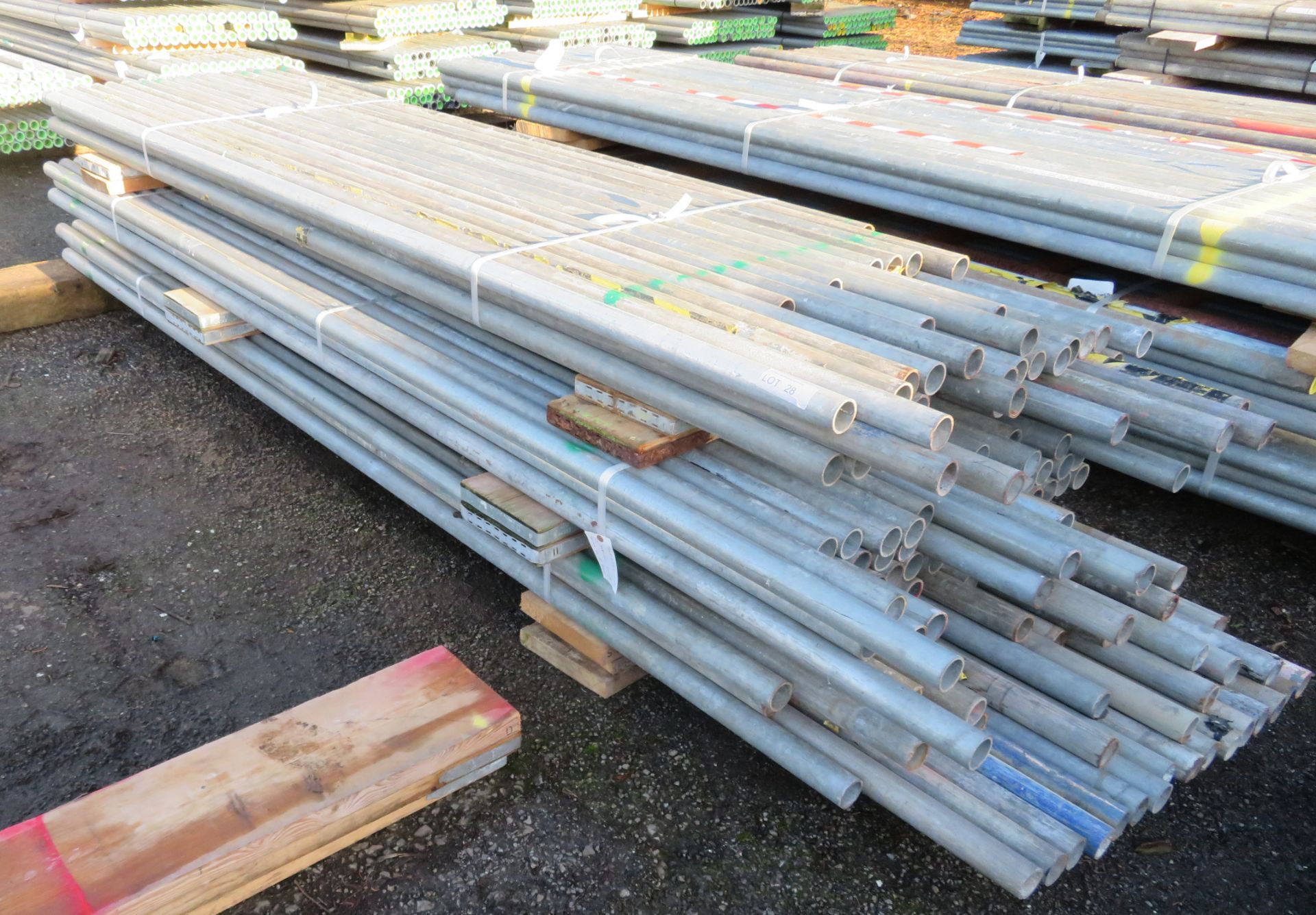 150x Various Length Galvanised Steel Scaffolding Poles. Lengths Range Between 11.5ft - 8ft. - Image 2 of 5