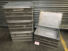 4x Aluminium storage tins 780x580x410mm