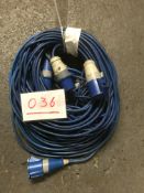 3x 30m arctic blue cable, 16a ends