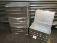 4x Aluminium storage tins 780x580x410mm