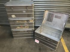 4x Aluminium storage tins 780x580x410mm