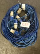 3x 30m arctic blue cable, 32a ends