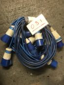 5x 5m arctic blue cable, 32a ends