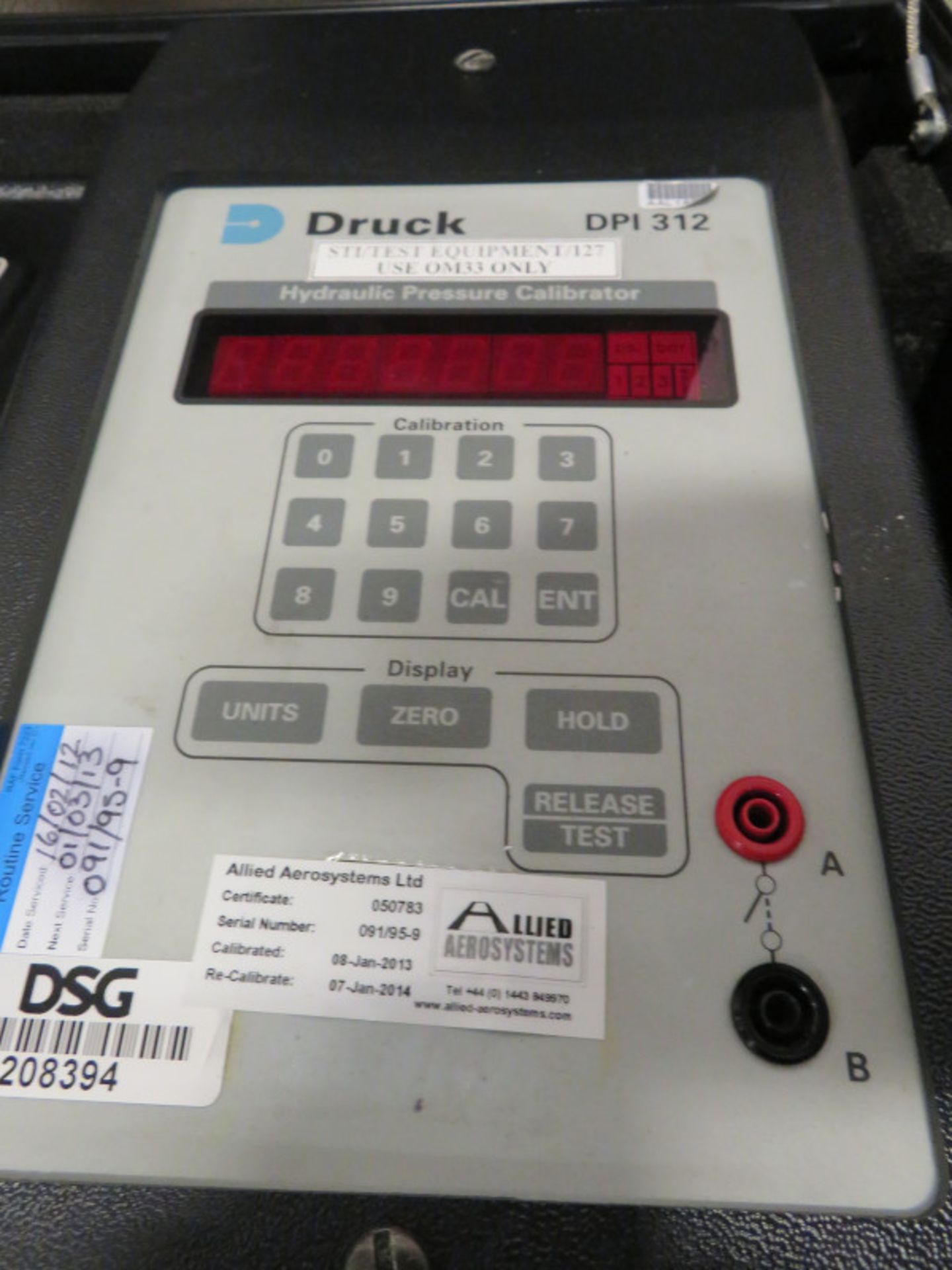 Druck DPI 312 Hydraulic Pressure Calibrator Unit In A Case - Image 3 of 3
