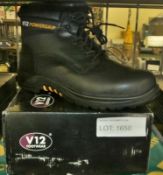 Safety boots - V12 Bison Black Metal free Derby - UK12 / Euro 47