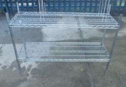 2 shelf wire frame shelving rack assembly