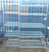 Wire frame shelving rack assembly