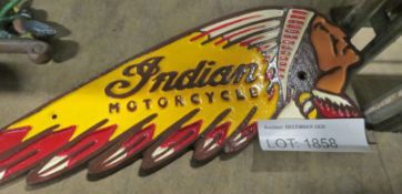 Indian motorcycle cast sign