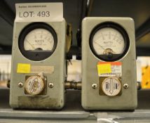 2x Thruline Model 43 Bird Wattmeters - 1x 50W element, 1x 500W element