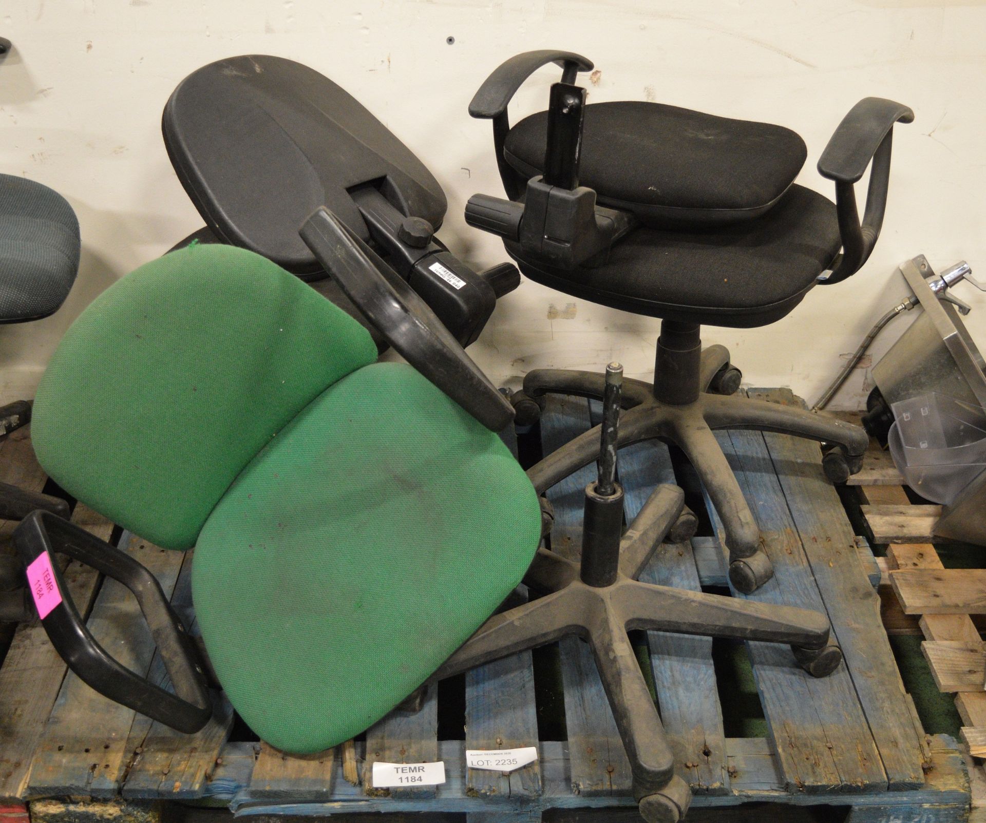 3x Office chairs - AS SPARES