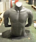 Male Grey Top Body Section Display Mannequin