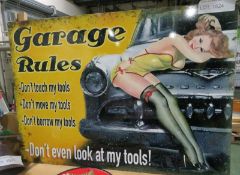 Garage rules sign - 700 x 500