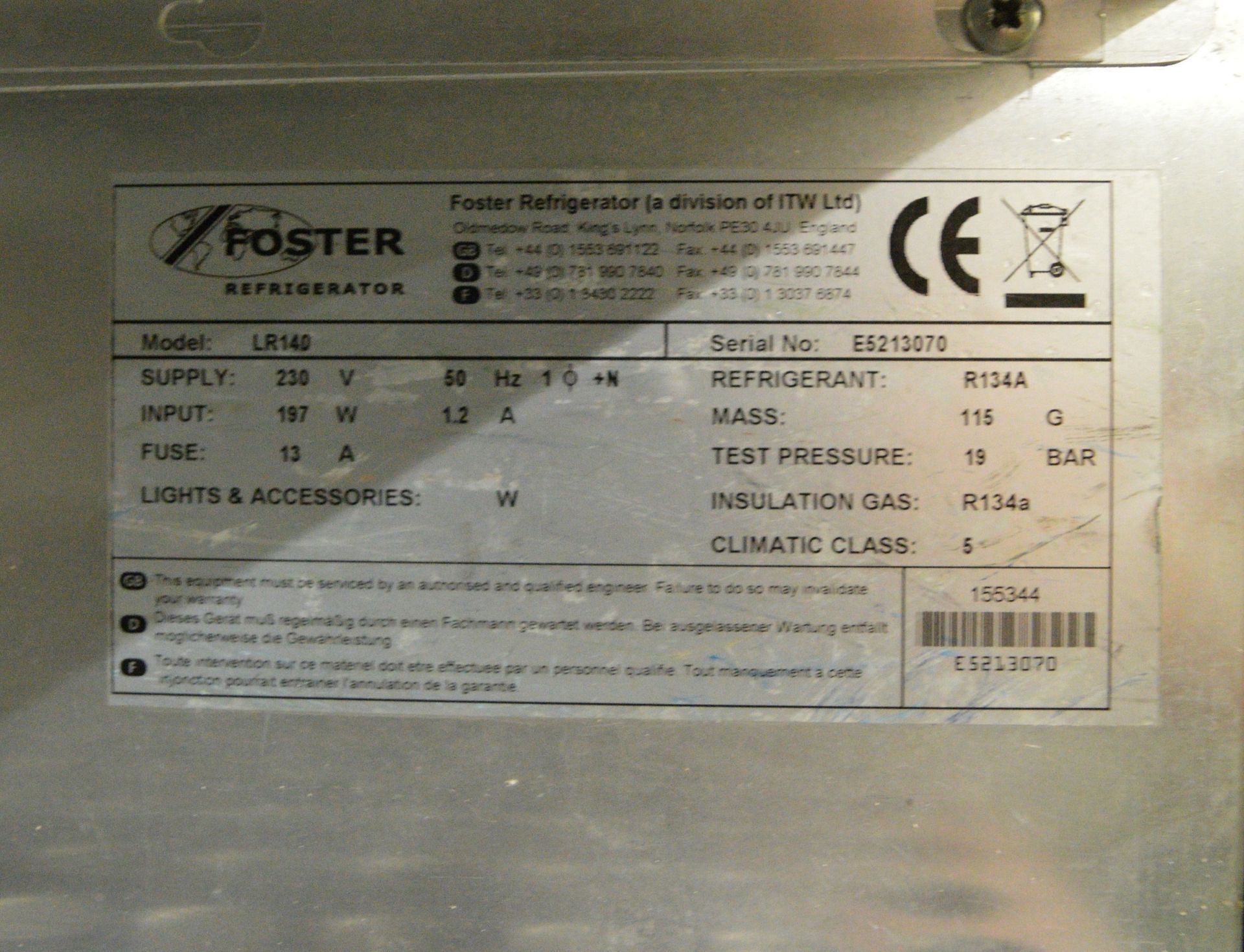 Foster Under counter fridge - 600 x 600 x 820 - Image 3 of 3