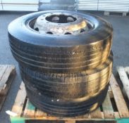 3x HGV Tyres & 22.5in Rims (see pictures for make & model)