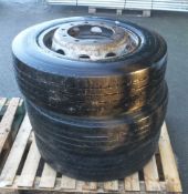 3x HGV Tyres & 22.5in Rims (see pictures for make & model)