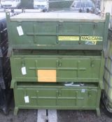 3x Metal Storage Boxes - 1240 x 930 x 560mm