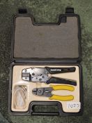 Cable crimping tools in case
