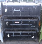 3x Metal Storage Boxes - 1240 x 930 x 560mm