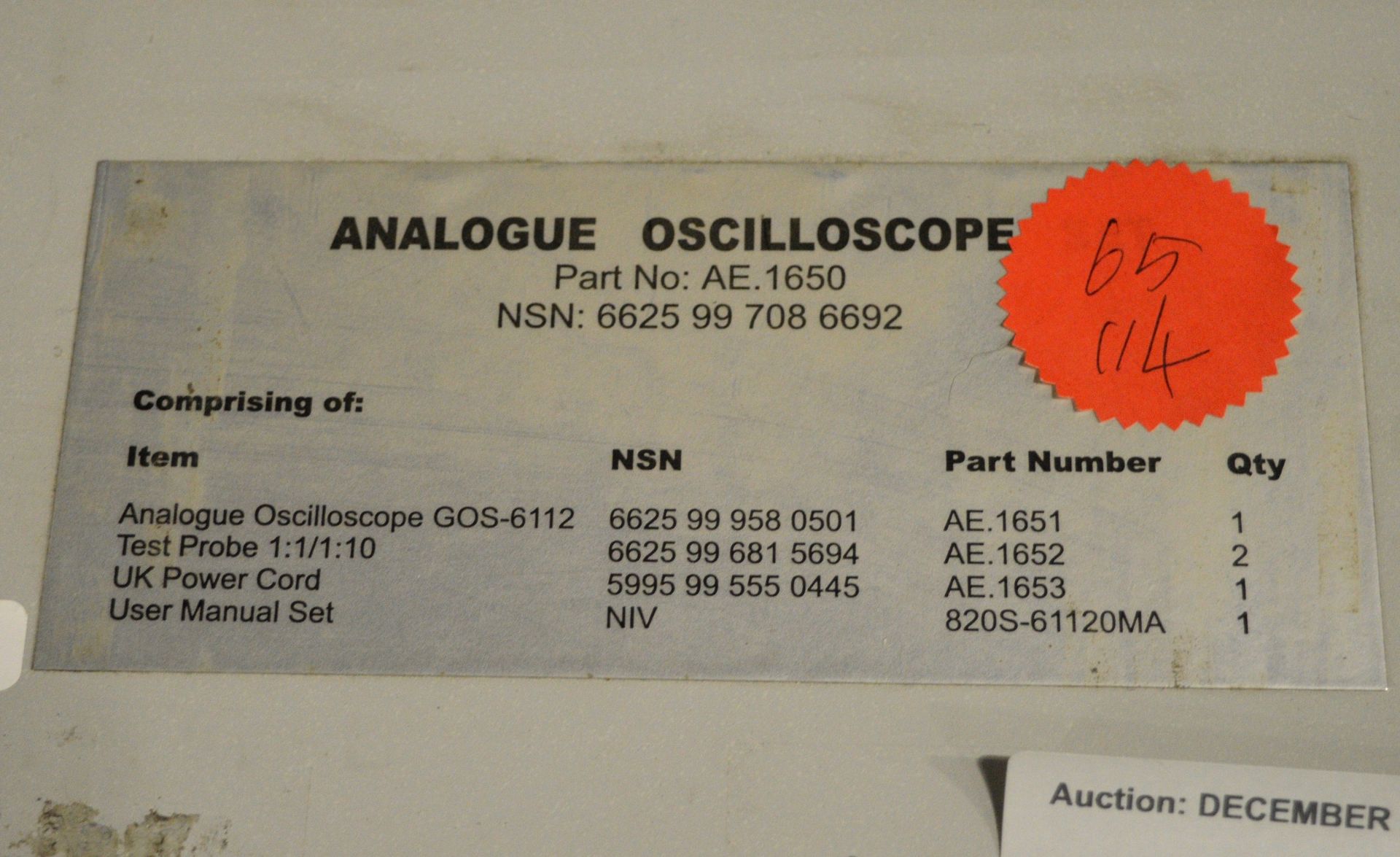 GW Instek GOS-6112 Oscilloscope - 100MHz - Image 3 of 3