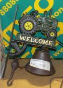 Wall mountable bell - Tractor & Welcome