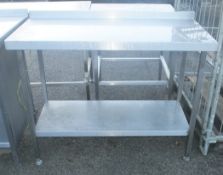 Stainless Steel Preparation Table with Bottom Shelf - L1200 x W600 x H930mm