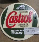 Castrol cast sign - 240mm diameter
