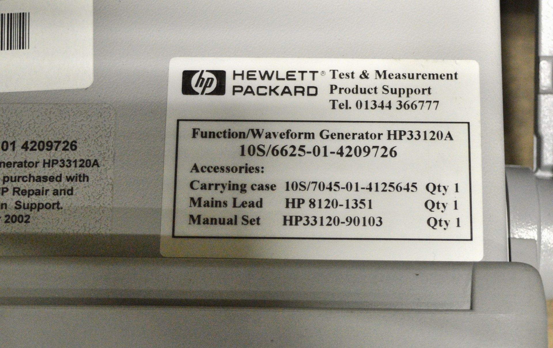 Hewlett Packard 33120A Arbitrary Waveform Generator 15 MHz - Image 3 of 3