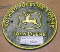 Cast sign - John Deere