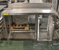 Stainless table with can opener bracket, shelving brackets - 1200 x 600 x 900